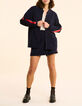Marineblaue Bomberjacke, Satinstreifen I.Code-5