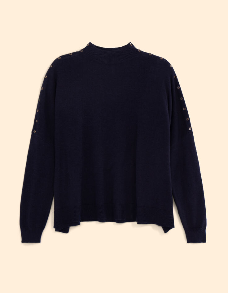 Pull cape marine tricot boutons d&eacute;coratifs I.Code-5