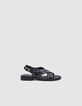 Zwarte sandalen lakleer croco-effect studs I.Code-1
