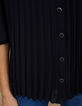Chemise noire plissée avec galons ajourés cloutés I.Code-4