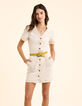 Ceinture en daim jaune avec boucle tressée I.Code-5