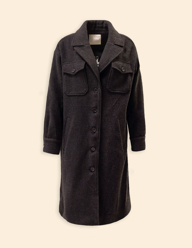 Langer, grauer Überhemd-Mantel I.Code-7