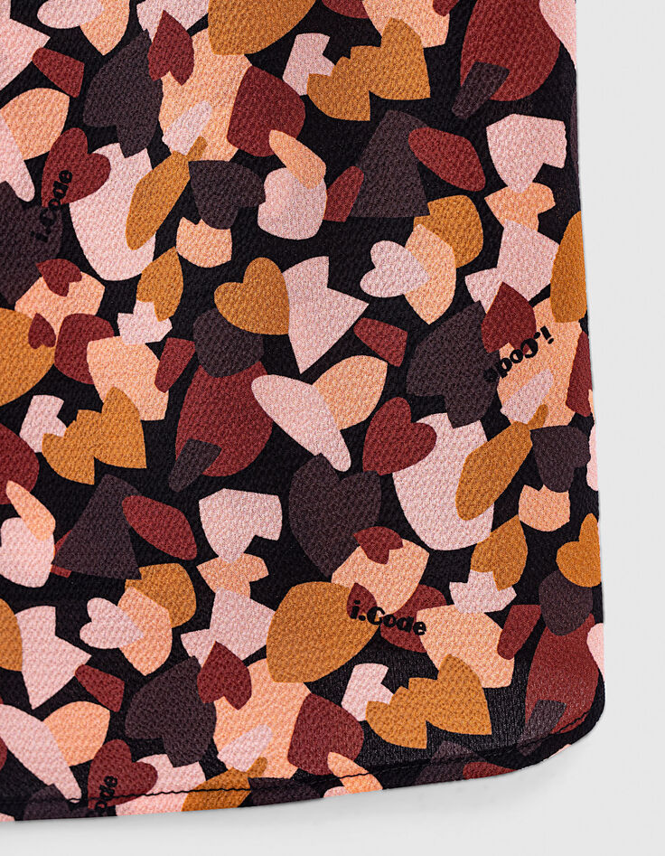 Top lencero negro estampado corazones diseño I.Code-3
