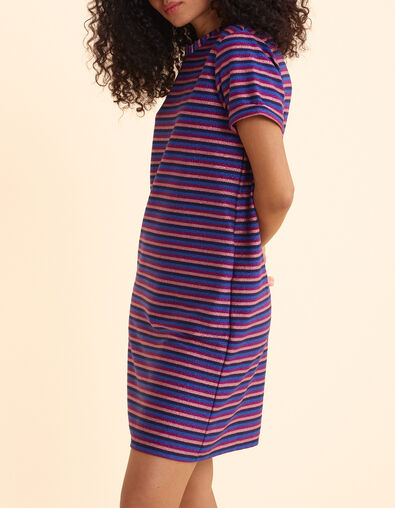 Purple striped lurex multico dress I.Code