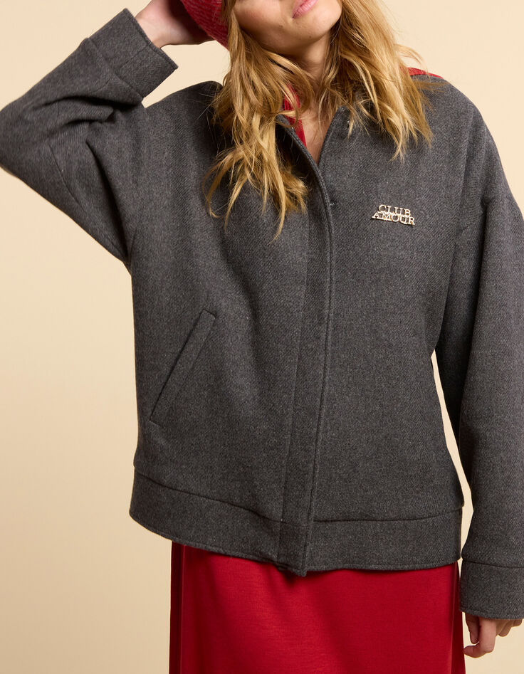 I.Code charcoal varsity-style coat-1