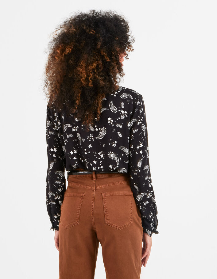 I.Code black Paisley print blouse