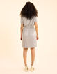 Robe grise plissée à rayures fantaisie dorées I.Code-4