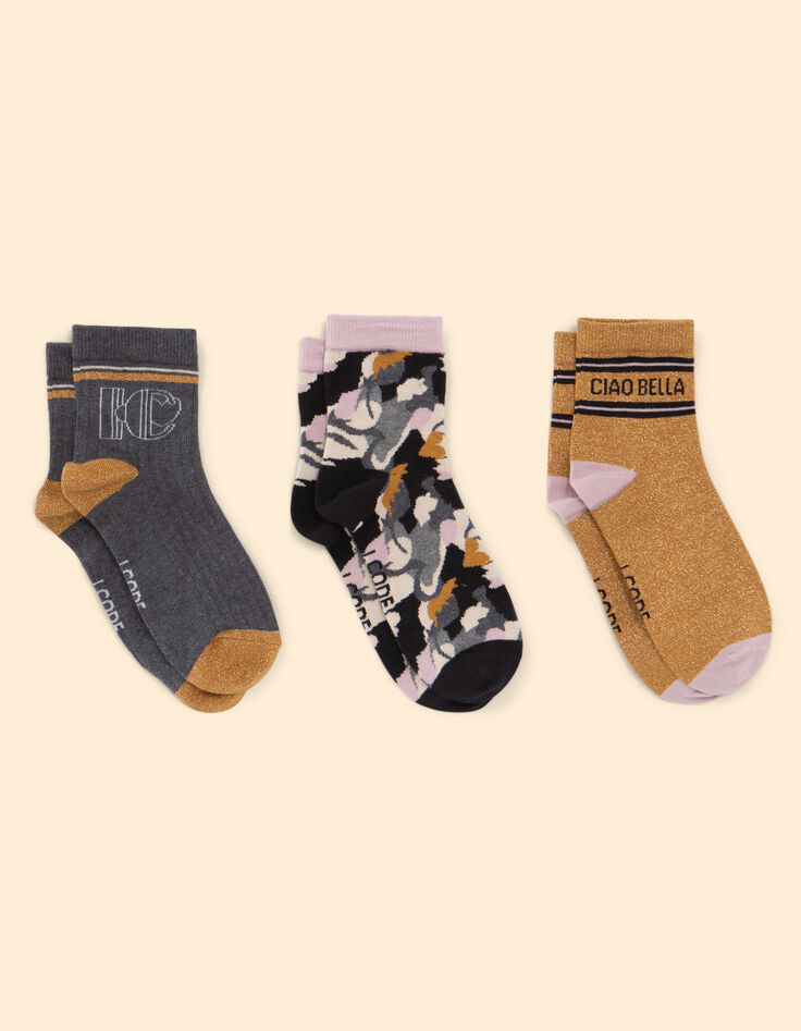 Camel, grey, pink socks I.Code-2 Camel, grey, pink socks I.Code-2