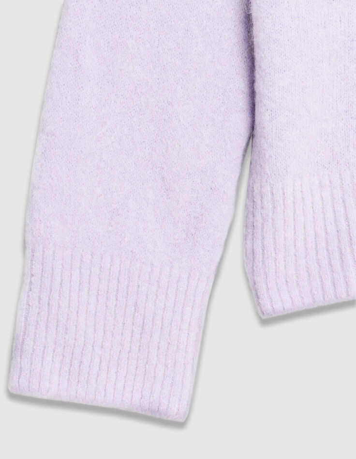 Flieder Alpaka-Pullover Damen mit V-Ausschnitt-9
