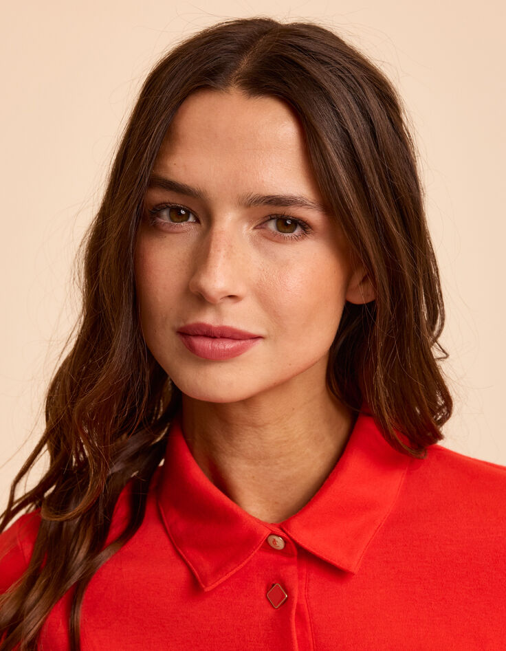 Rotes Strick-Top mit Kentkragen I.Code-4 Rotes Strick-Top mit Kentkragen I.Code-4