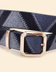 I.Code navy patchwork-look suede belt-2