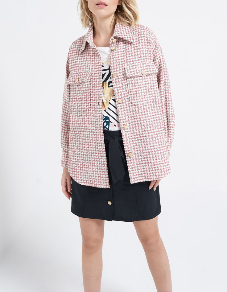 Sobrecamisa rosa chicle tweed fantasía I.Code-4
