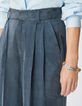 Dames Lyocell&reg;-mix marineblauwe getailleerde broek-6