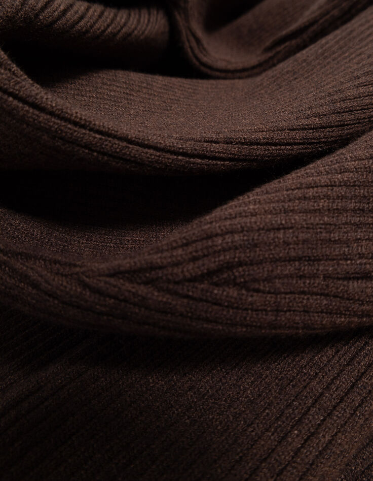 Brown ribbed knit tube dress I.Code-7