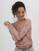 Pull pastèque maille lurex avec palmiers I.Code-1