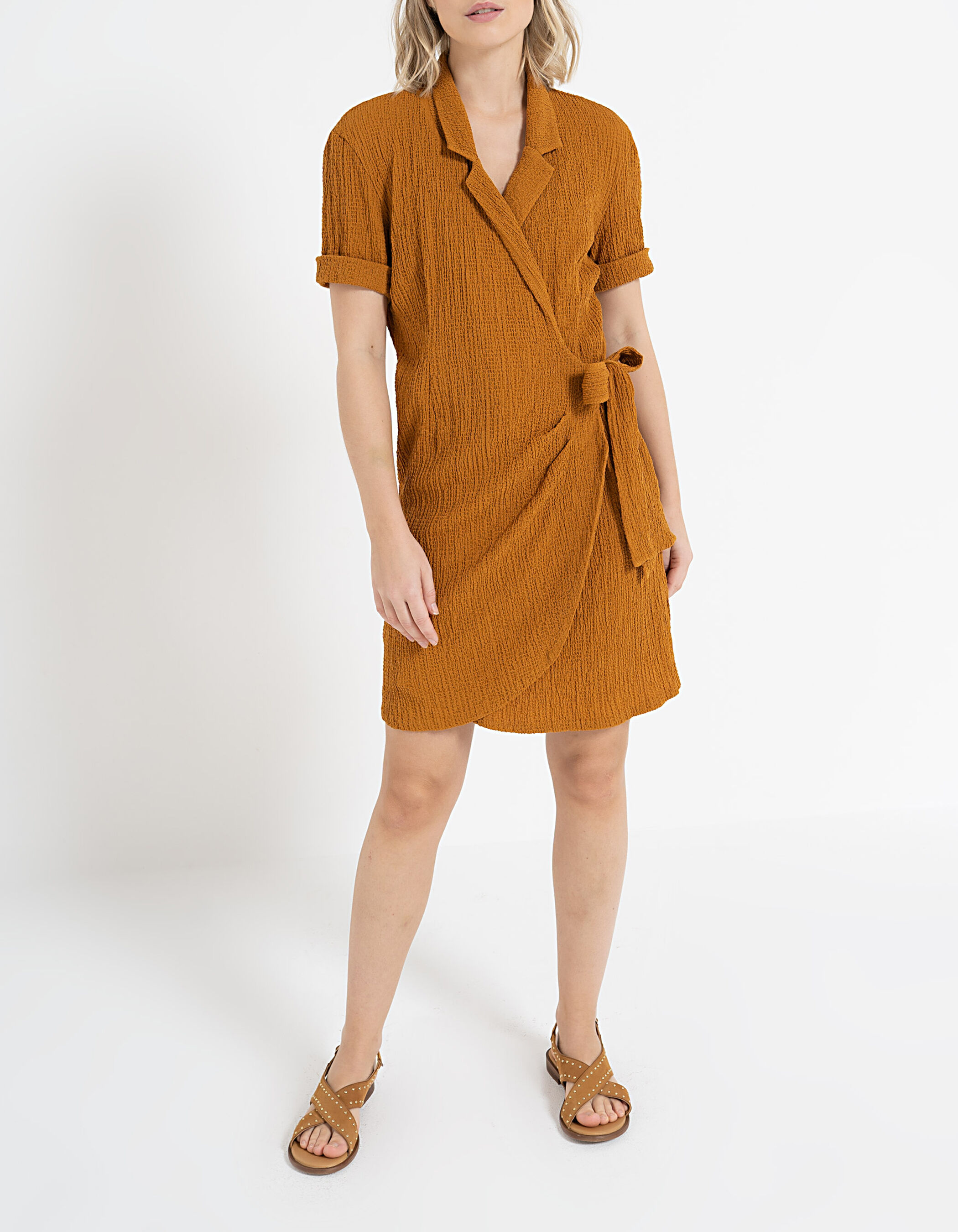 Robe portefeuille meleze fluide gaufree I.Code