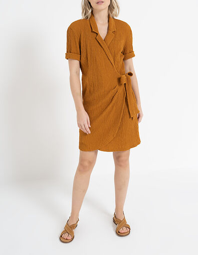 Robe portefeuille mélèze fluide gaufrée I.Code