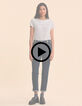 I.Code white sailor stripe T-shirt with buttons-2