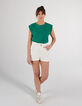 Camiseta verde cuello redondo costura dorada I.Code-7