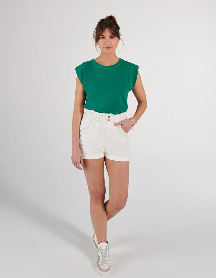 Camiseta verde cuello redondo costura dorada I.Code-7