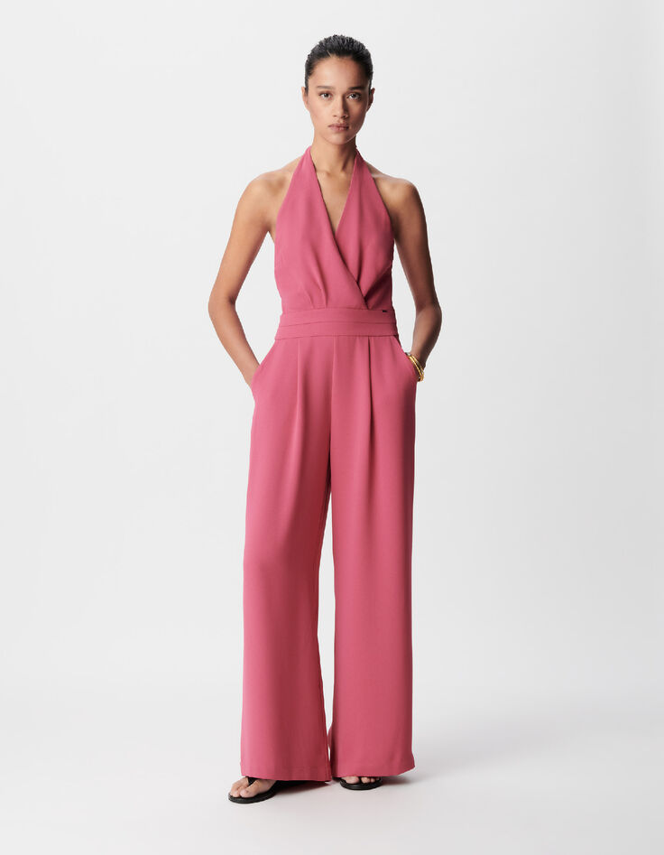 Damen Jumpsuit mit pinker Halfterhose-1