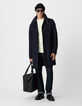 Blauer Trenchcoat mit abnehmbarem Kragen-1