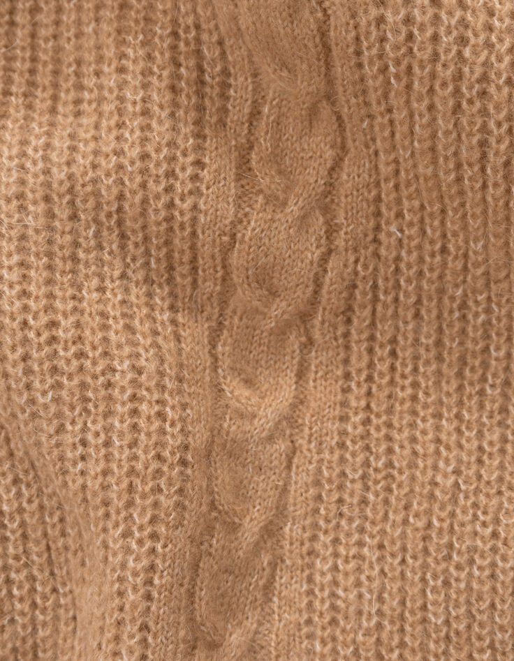 Ecru mouwloos vest details kabelbreiwerk I.Code-8