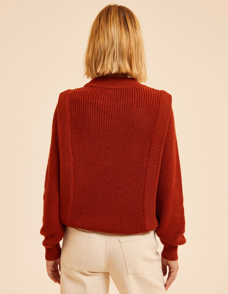 Pull brique tricot fantaisie I.Code-3