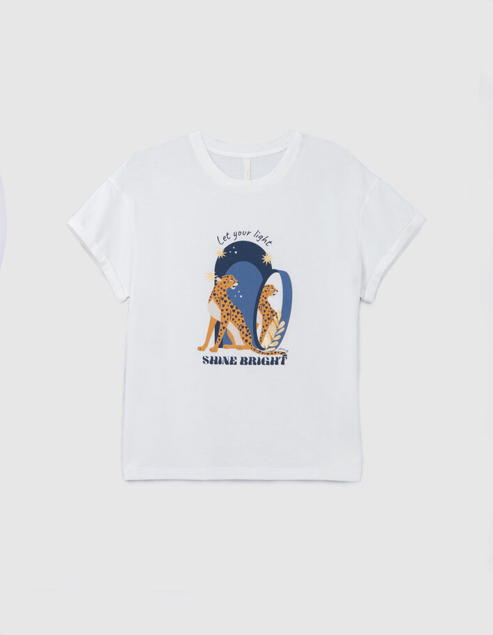 T-shirt dubbele opdruk luipaard en tekst I.Code  - I.CODE