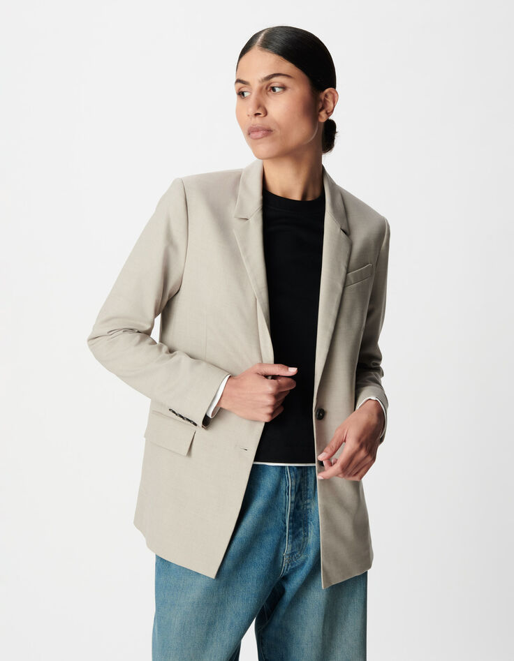 Chaqueta de traje beige para Mujer-3