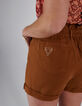 Short fauve taille haute élastiquée I.Code-3