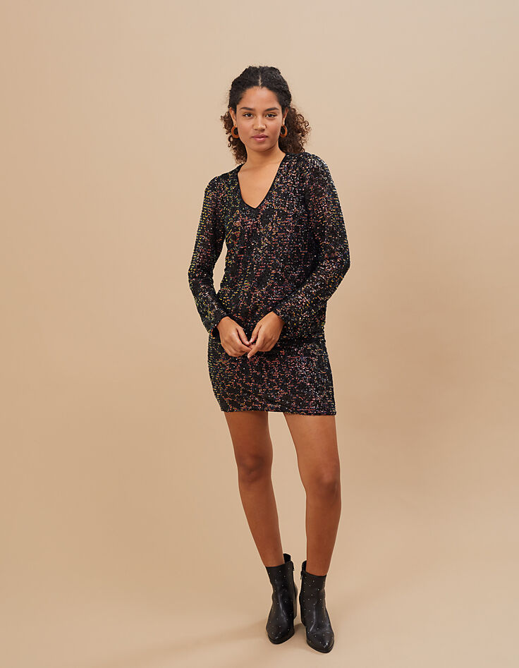 Top negro bordado purpurina I.Code-5