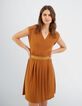 Robe fauve avec élastique rayé lurex or I.Code-2