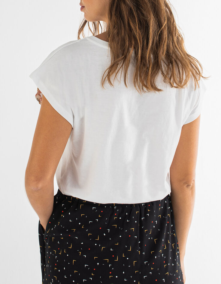 Tee-shirt blanc rayures et message I.Code -3