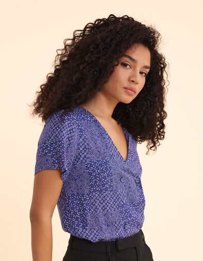 I.Code top estampado patchwork azul marino