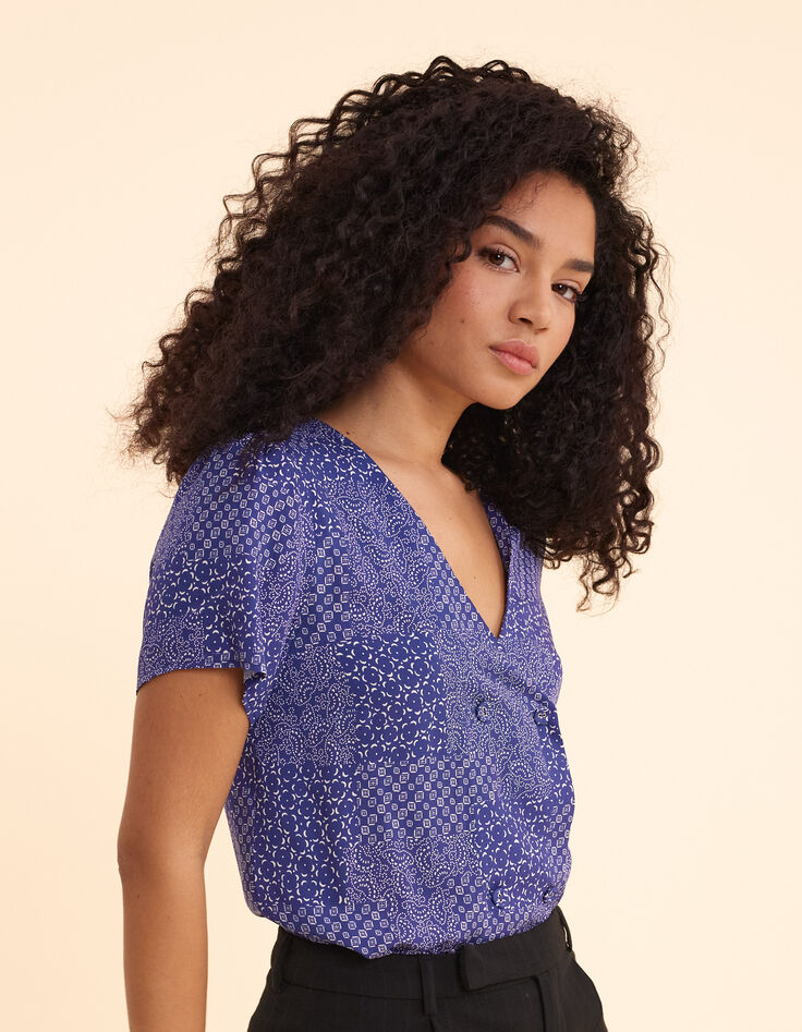 I.Code top estampado patchwork azul marino-1 I.Code top estampado patchwork azul marino-1