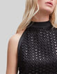 Schwarzes Damen-Midikleid mit Spitze amerikanische &Auml;rmel-5