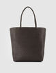 Die Tasche aus gewebtem Leder f&uuml;r Damen in Braun-3