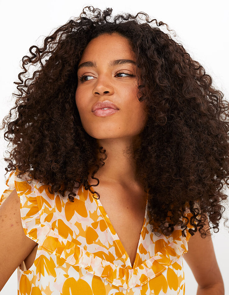 Top jaune à imprimé maxi fleurs I.Code-2