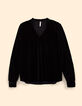 I.Code black panne velvet blouse-7