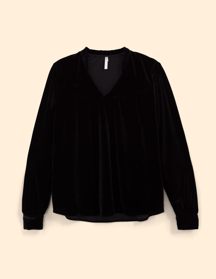 I.Code black panne velvet blouse-7 I.Code black panne velvet blouse-7