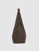 Khaki Hobo Veloursledertasche-4