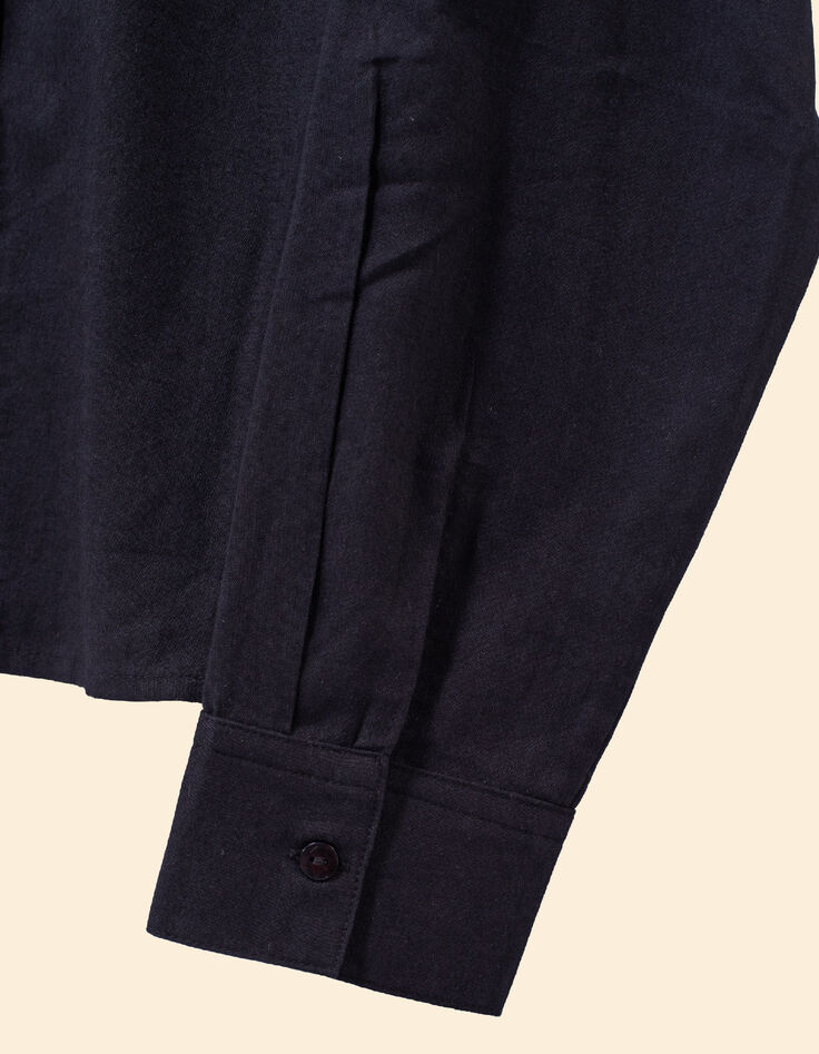 Chemise noire broderies et clous Femme-4