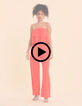 Combinaison-pantalon rouge broderie anglaise I.Code-6