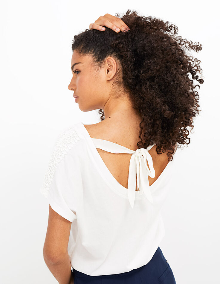 Tee-shirt blanc cassé Girl Positive avec cœur I.Code-3 Tee-shirt blanc cassé Girl Positive avec cœur I.Code-3