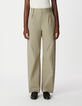 Khakifarbene Damen Ballonhose mit Abn&auml;hern-2