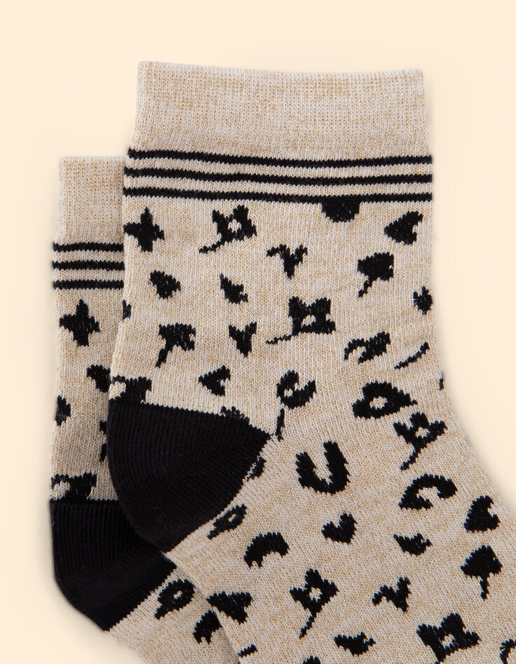 Chaussettes noires, beige, camel I.Code-5