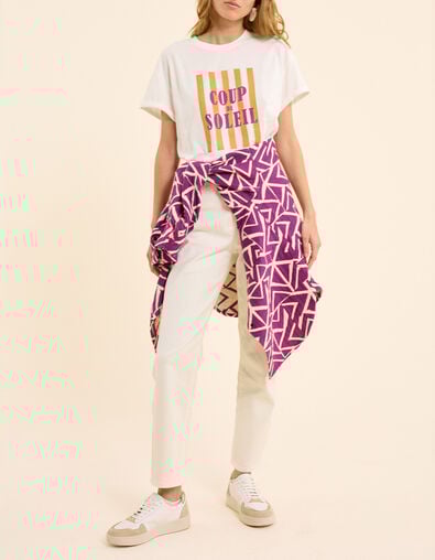 Jean boyfit blanc cass&eacute; I.Code