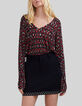 Schwarzer Damenfeinstrickpullover mit Ikatmuster-1