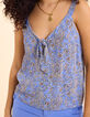 Top blau Floral-Kaschmirprint Schleife I.Code-5